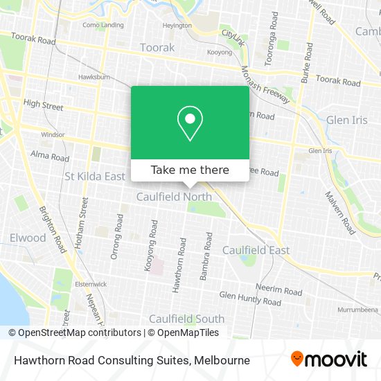 Mapa Hawthorn Road Consulting Suites