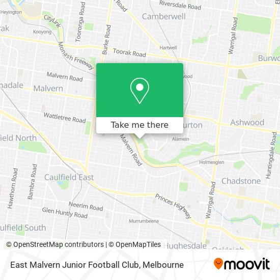 Mapa East Malvern Junior Football Club