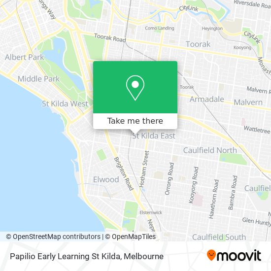 Papilio Early Learning St Kilda map