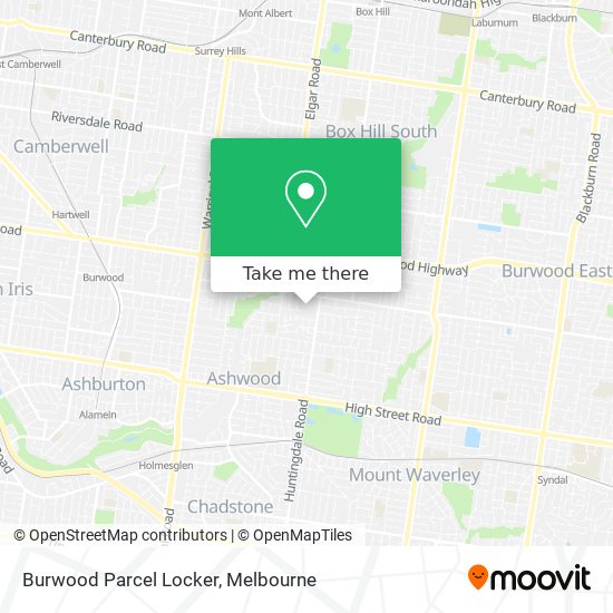 Burwood Parcel Locker map