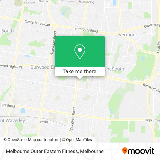 Melbourne Outer Eastern Fitness map