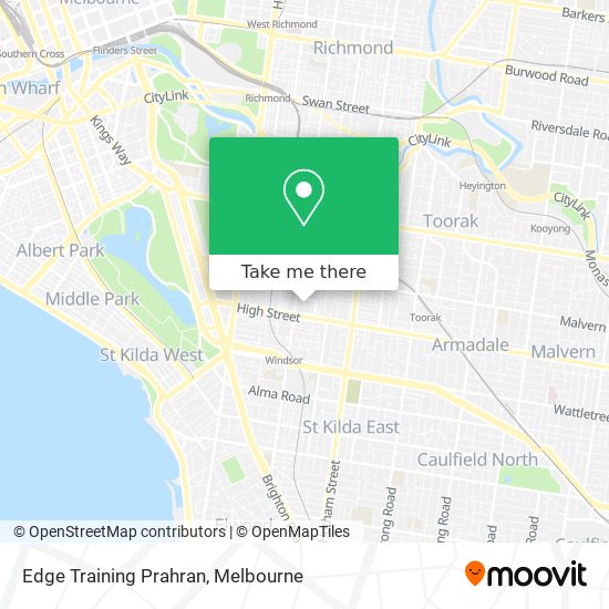 Mapa Edge Training Prahran