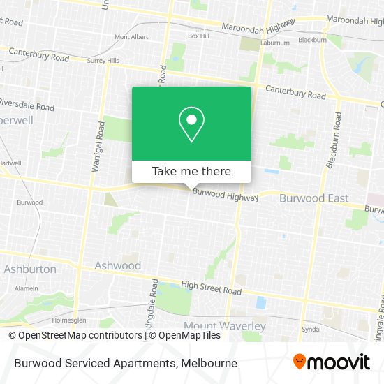 Mapa Burwood Serviced Apartments