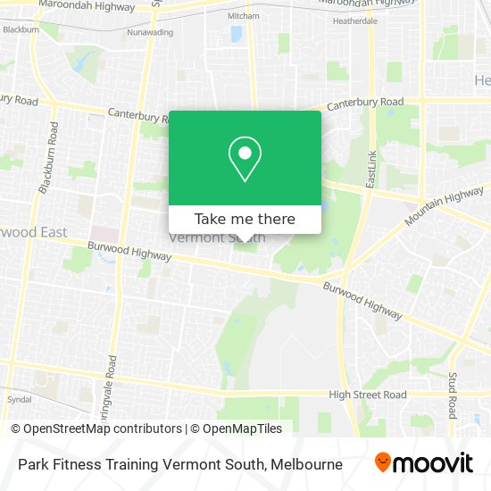 Park Fitness Training Vermont South map