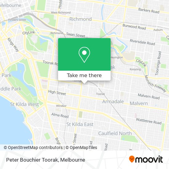 Peter Bouchier Toorak map
