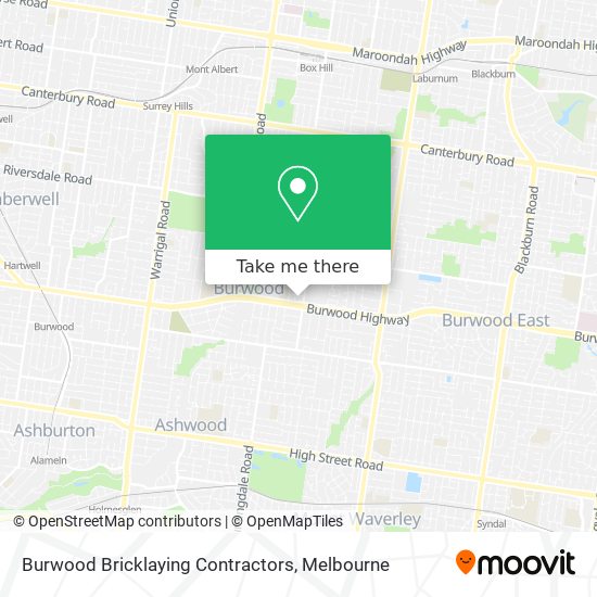 Mapa Burwood Bricklaying Contractors