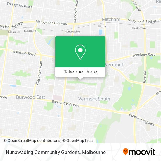 Nunawading Community Gardens map