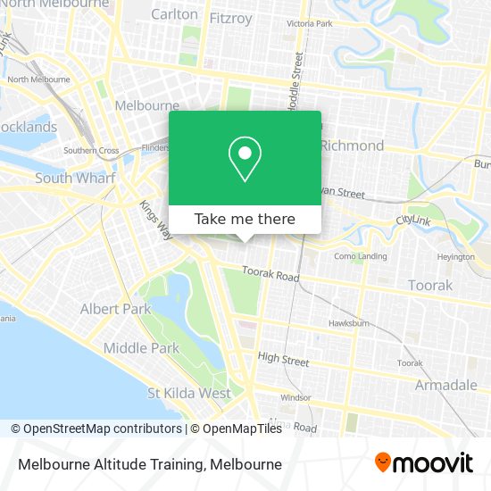 Melbourne Altitude Training map