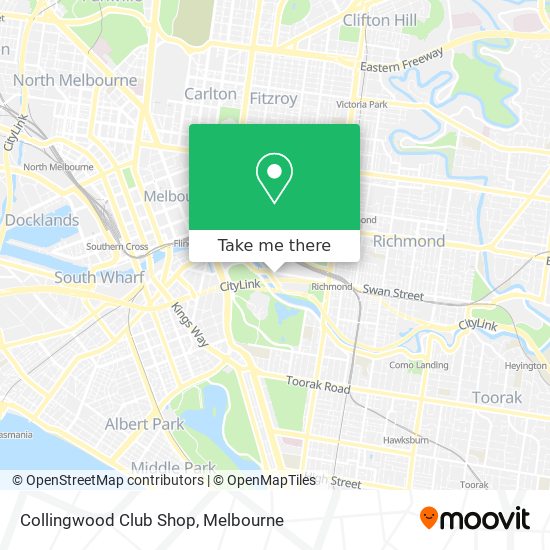 Collingwood Club Shop map