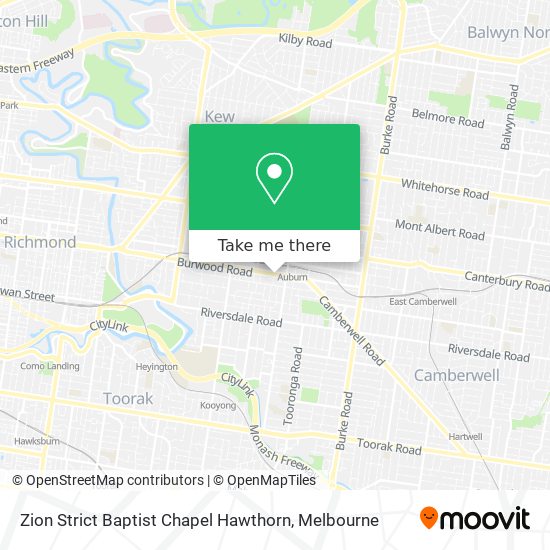Zion Strict Baptist Chapel Hawthorn map