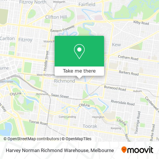 Harvey Norman Richmond Warehouse map