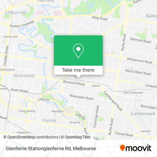 Mapa Glenferrie Stationglenferrie Rd