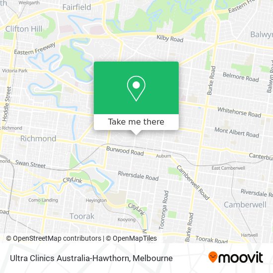 Ultra Clinics Australia-Hawthorn map