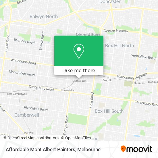 Affordable Mont Albert Painters map