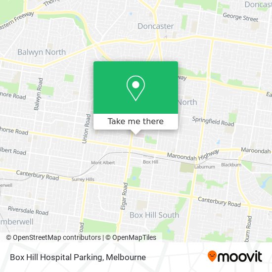 Box Hill Hospital Parking map