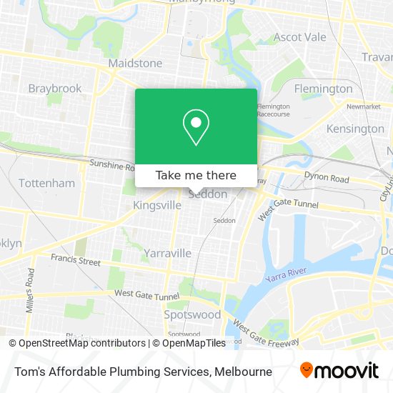 Tom's Affordable Plumbing Services map