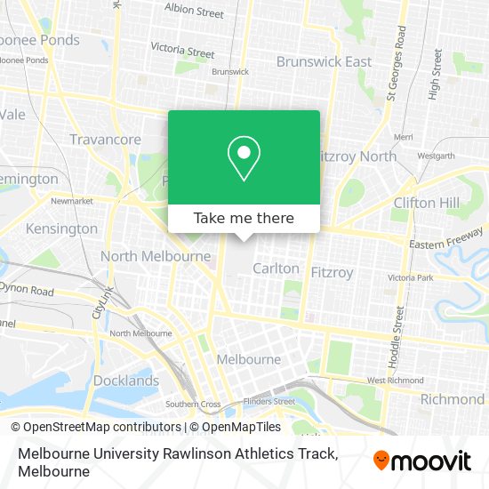 Mapa Melbourne University Rawlinson Athletics Track