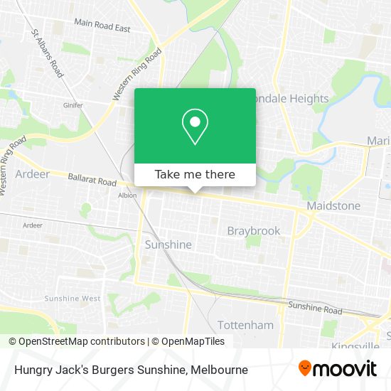 Mapa Hungry Jack's Burgers Sunshine