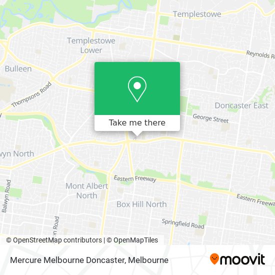 Mapa Mercure Melbourne Doncaster