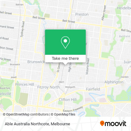 Mapa Able Australia Northcote