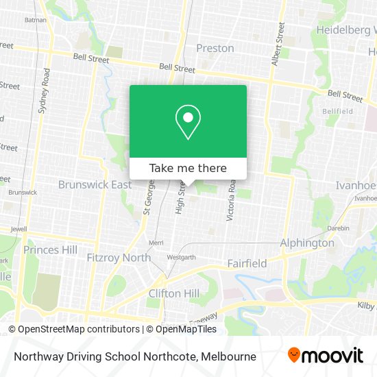 Mapa Northway Driving School Northcote