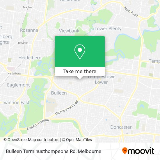 Bulleen Terminusthompsons Rd map