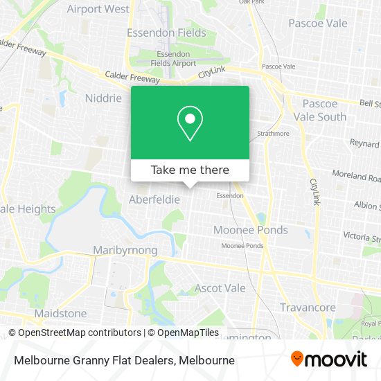 Mapa Melbourne Granny Flat Dealers