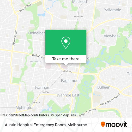 Austin Hospital Emergency Room map