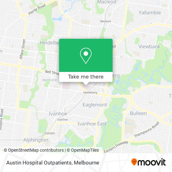 Austin Hospital Outpatients map