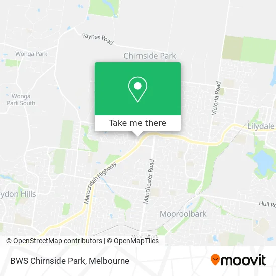 BWS Chirnside Park map