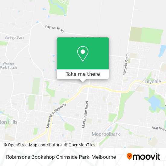 Mapa Robinsons Bookshop Chirnside Park