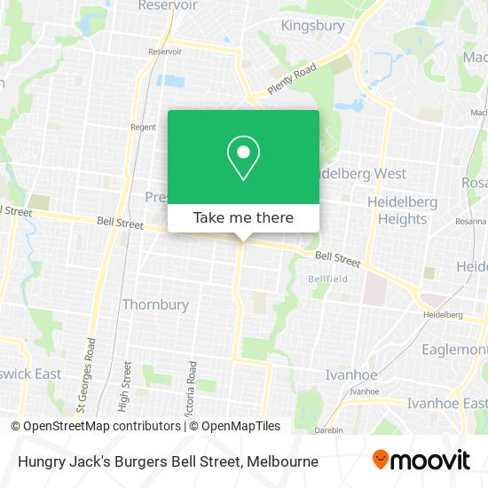 Hungry Jack's Burgers Bell Street map