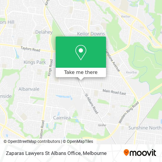 Zaparas Lawyers St Albans Office map