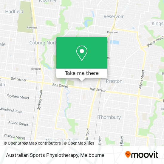 Mapa Australian Sports Physiotherapy