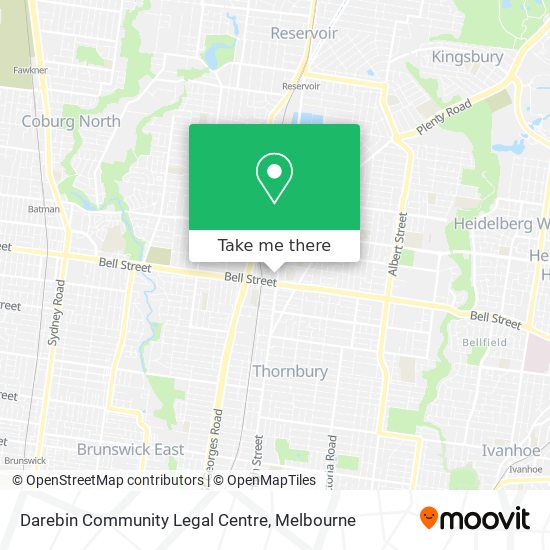 Darebin Community Legal Centre map
