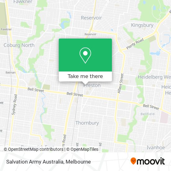 Mapa Salvation Army Australia