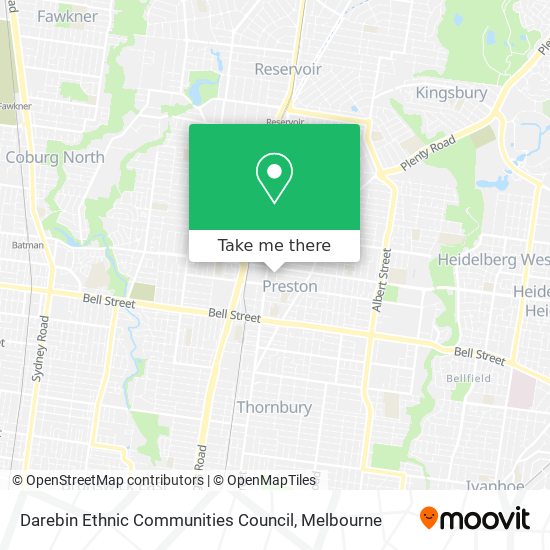 Darebin Ethnic Communities Council map