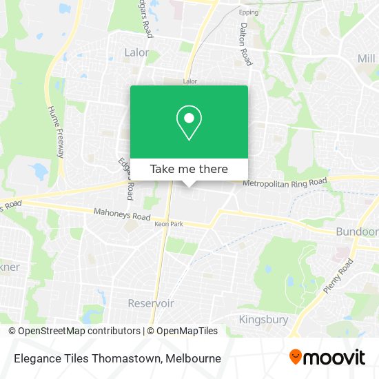 Elegance Tiles Thomastown map