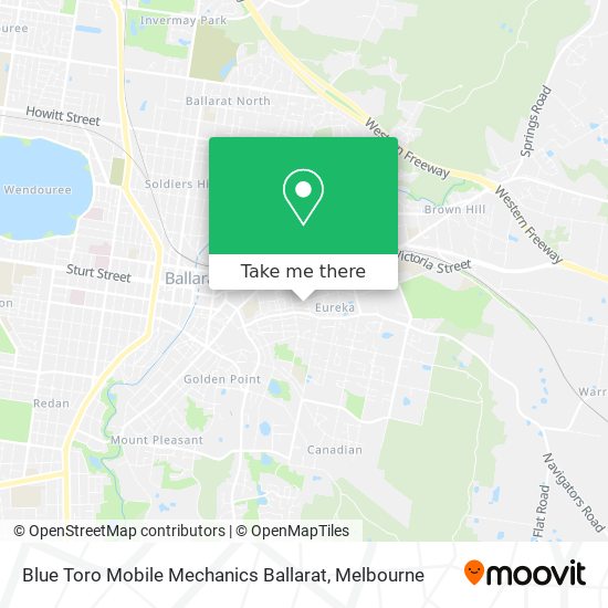 Mapa Blue Toro Mobile Mechanics Ballarat