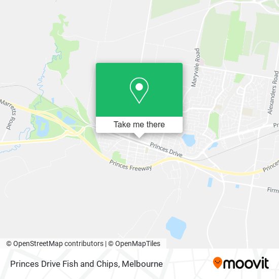 Princes Drive Fish and Chips map