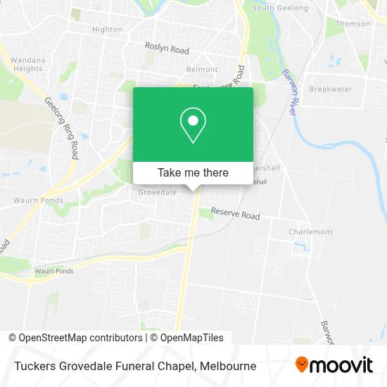 Mapa Tuckers Grovedale Funeral Chapel