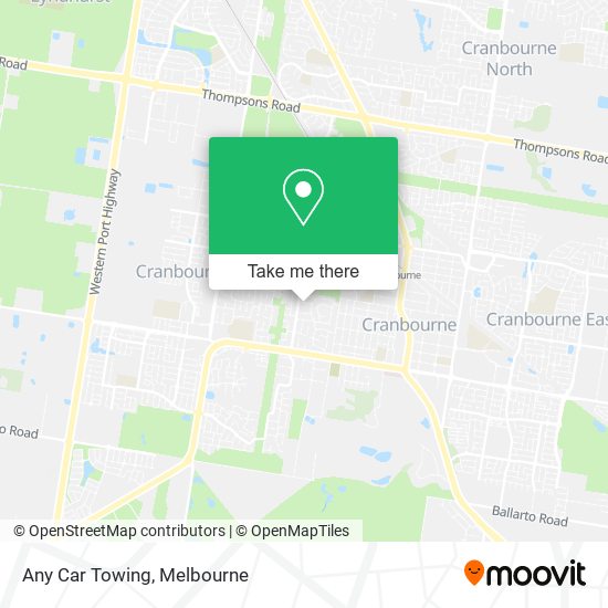 Any Car Towing map