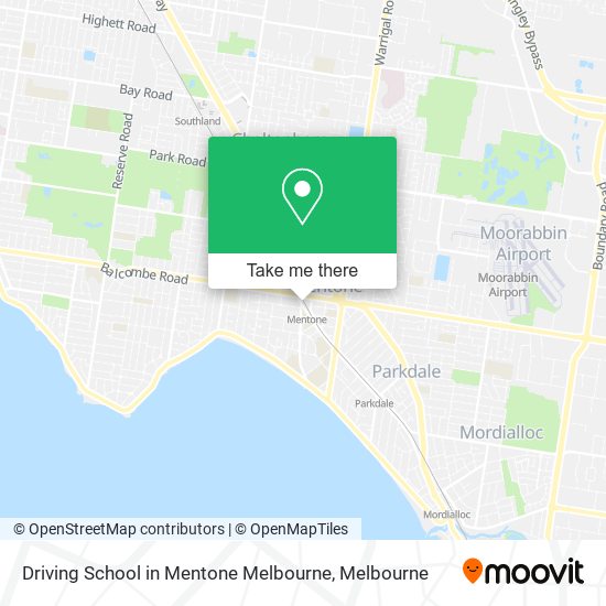 Driving School in Mentone Melbourne map