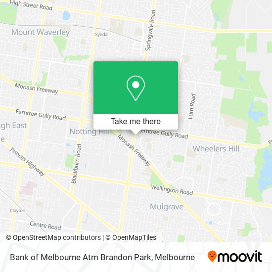 Bank of Melbourne Atm Brandon Park map