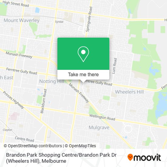 Mapa Brandon Park Shopping Centre / Brandon Park Dr (Wheelers Hill)