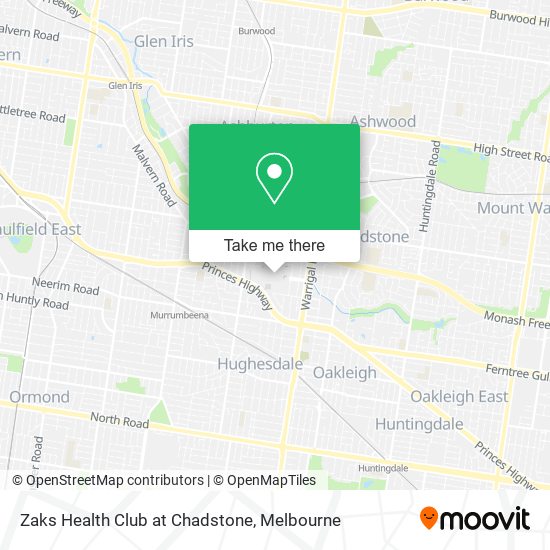 Zaks Health Club at Chadstone map