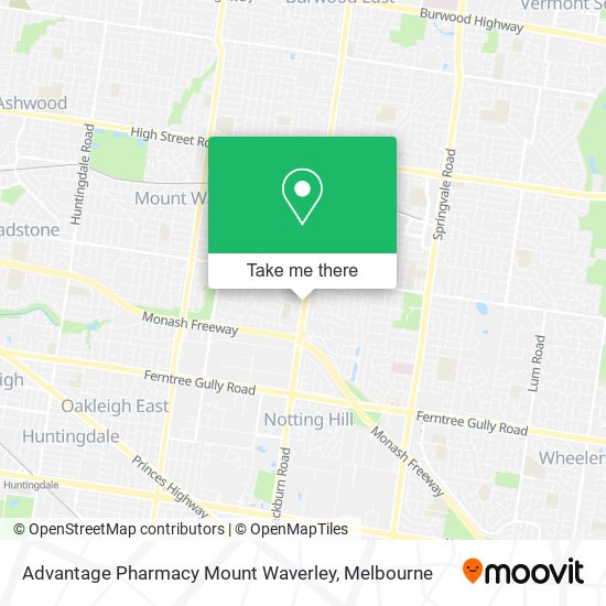 Advantage Pharmacy Mount Waverley map