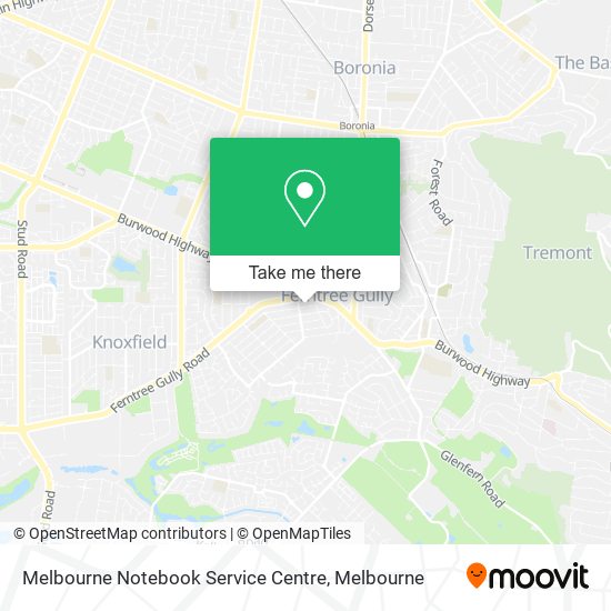 Melbourne Notebook Service Centre map
