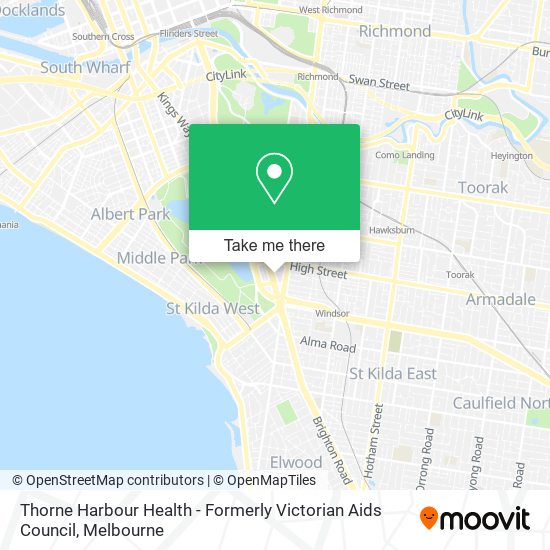 Mapa Thorne Harbour Health - Formerly Victorian Aids Council