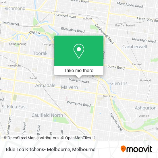 Mapa Blue Tea Kitchens- Melbourne